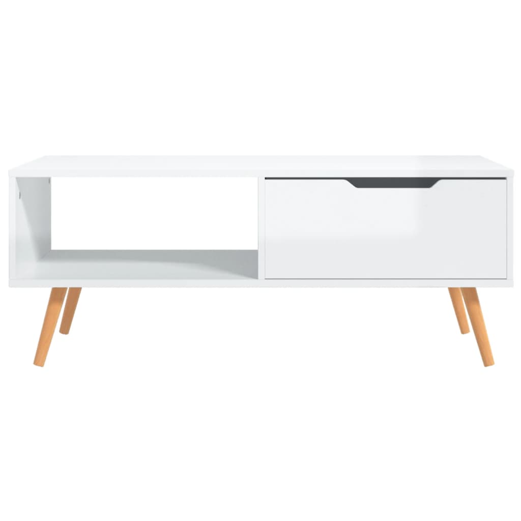 vidaXL Coffee Table High Gloss White 100x49.5x43 cm Engineered Wood