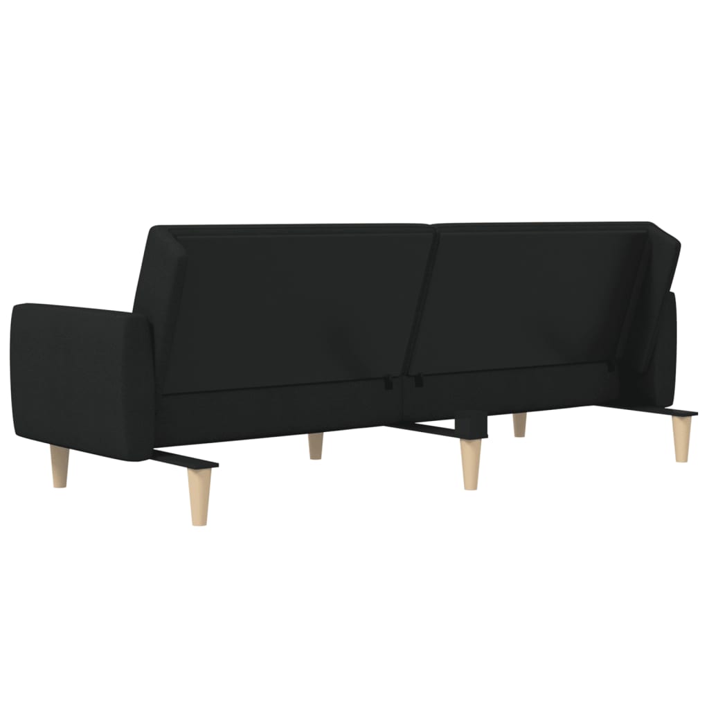 vidaXL 2-Seater Sofa Bed Black Fabric