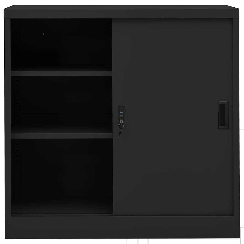 vidaXL Office Cabinet with Sliding Door Anthracite 90x40x90 cm Steel