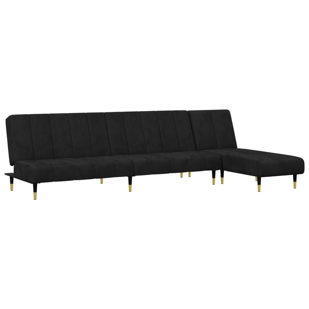 vidaXL 2 Piece Sofa Set Black Velvet