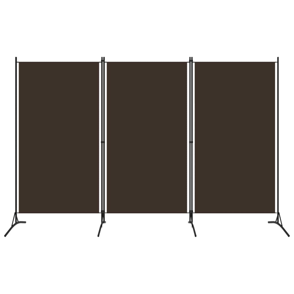 vidaXL 3-Panel Room Divider Brown 260x180 cm