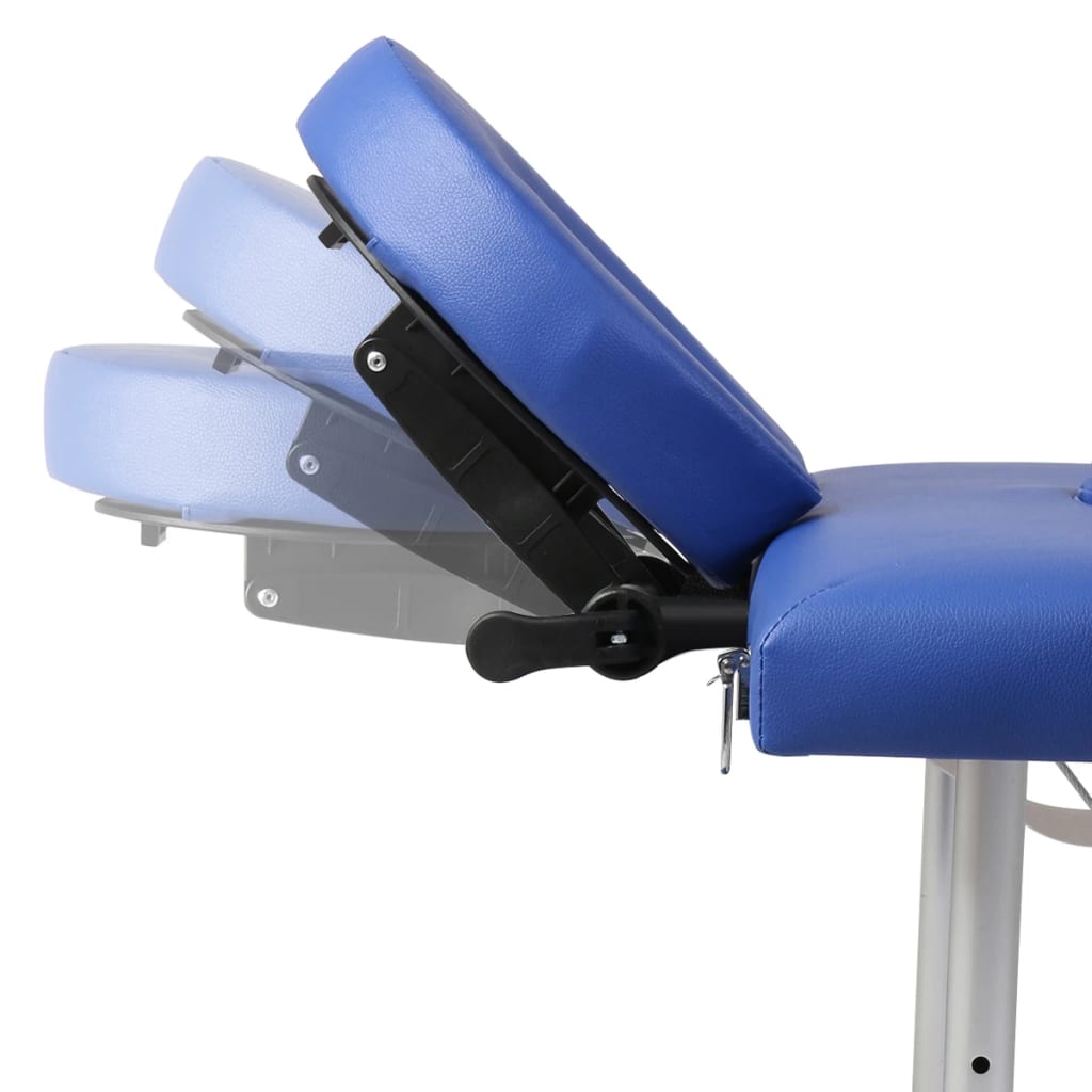 Blue Foldable Massage Table 4 Zones with Aluminium Frame