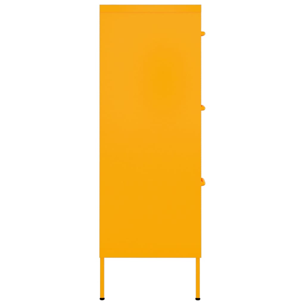 vidaXL Drawer Cabinet Mustard Yellow 80x35x101.5 cm Steel