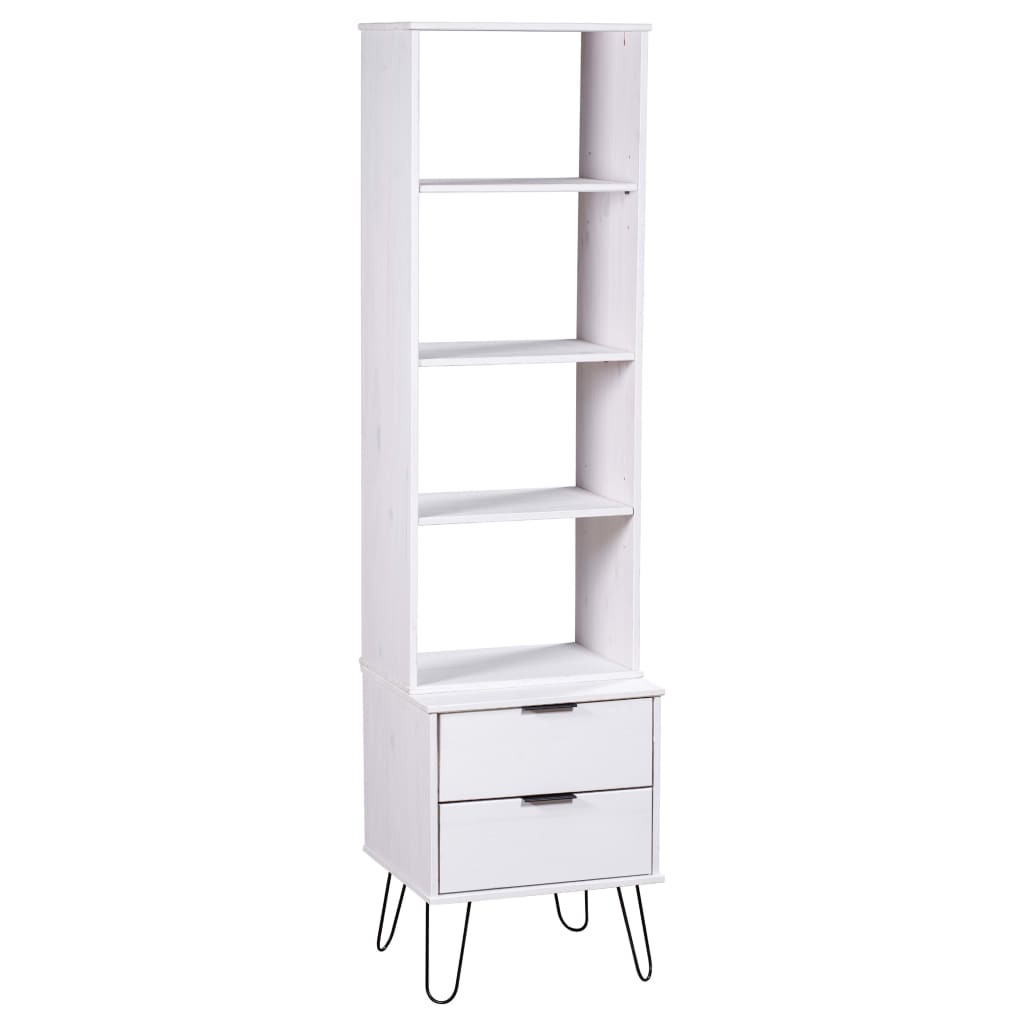 vidaXL Book Cabinet New York White Solid Pine Wood