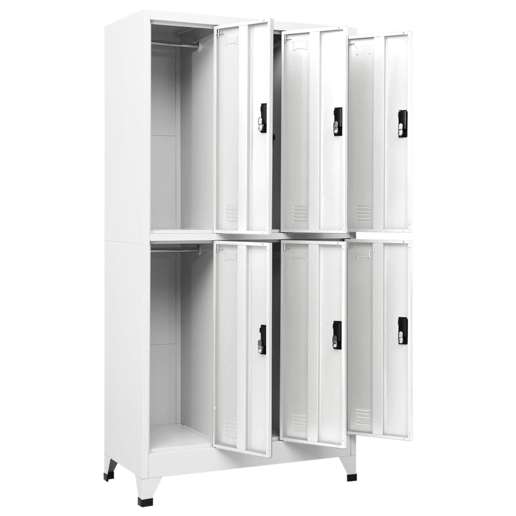 vidaXL Locker Cabinet White 90x45x180 cm Steel