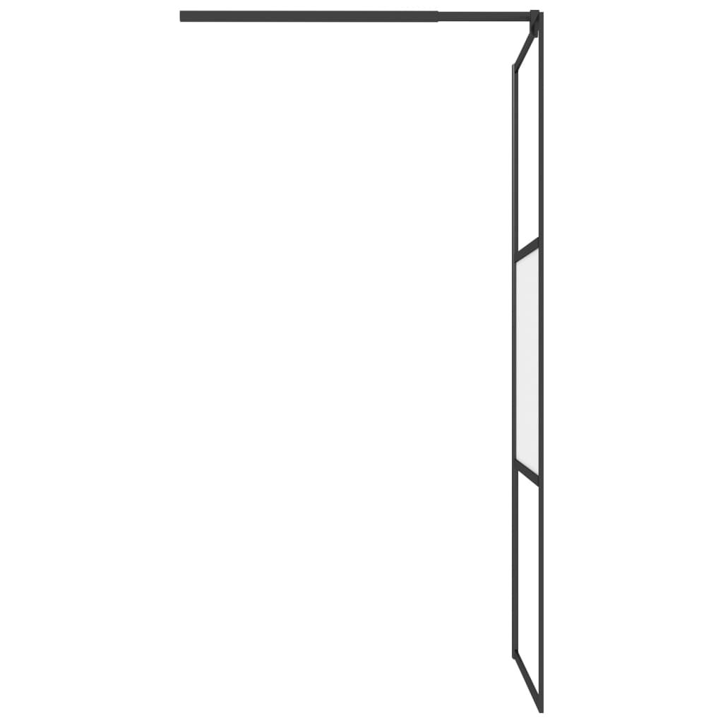 vidaXL Walk-in Shower Wall with Shelf Black 90x195 cm ESG Glass&Aluminium