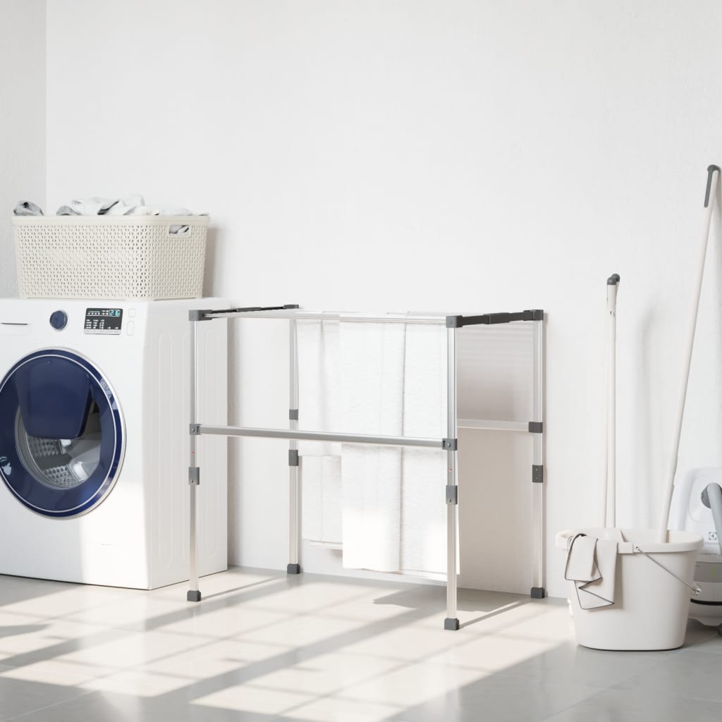 vidaXL Laundry Dryer 83x(50-55)x(40-85) cm Aluminium