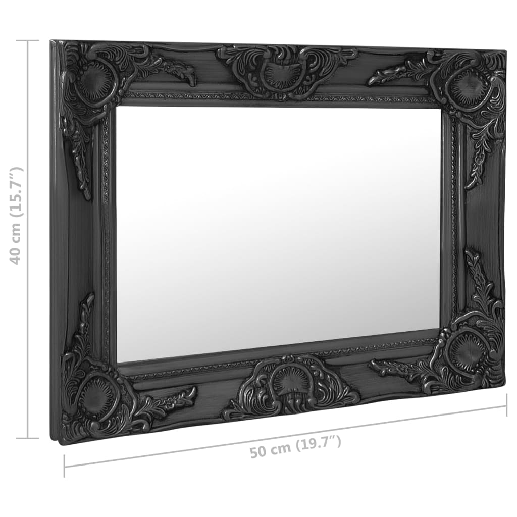 vidaXL Wall Mirror Baroque Style 50x40 cm Black