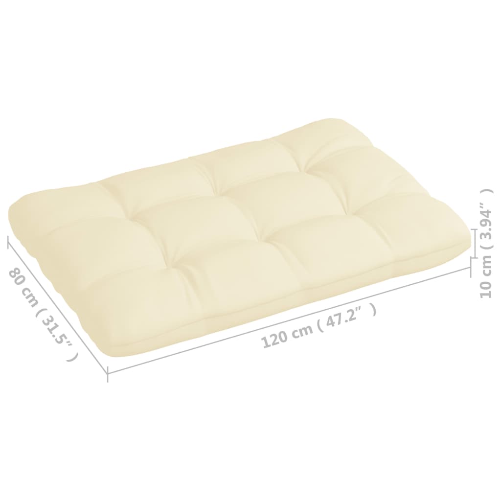 vidaXL Pallet Sofa Cushions 7 pcs Cream