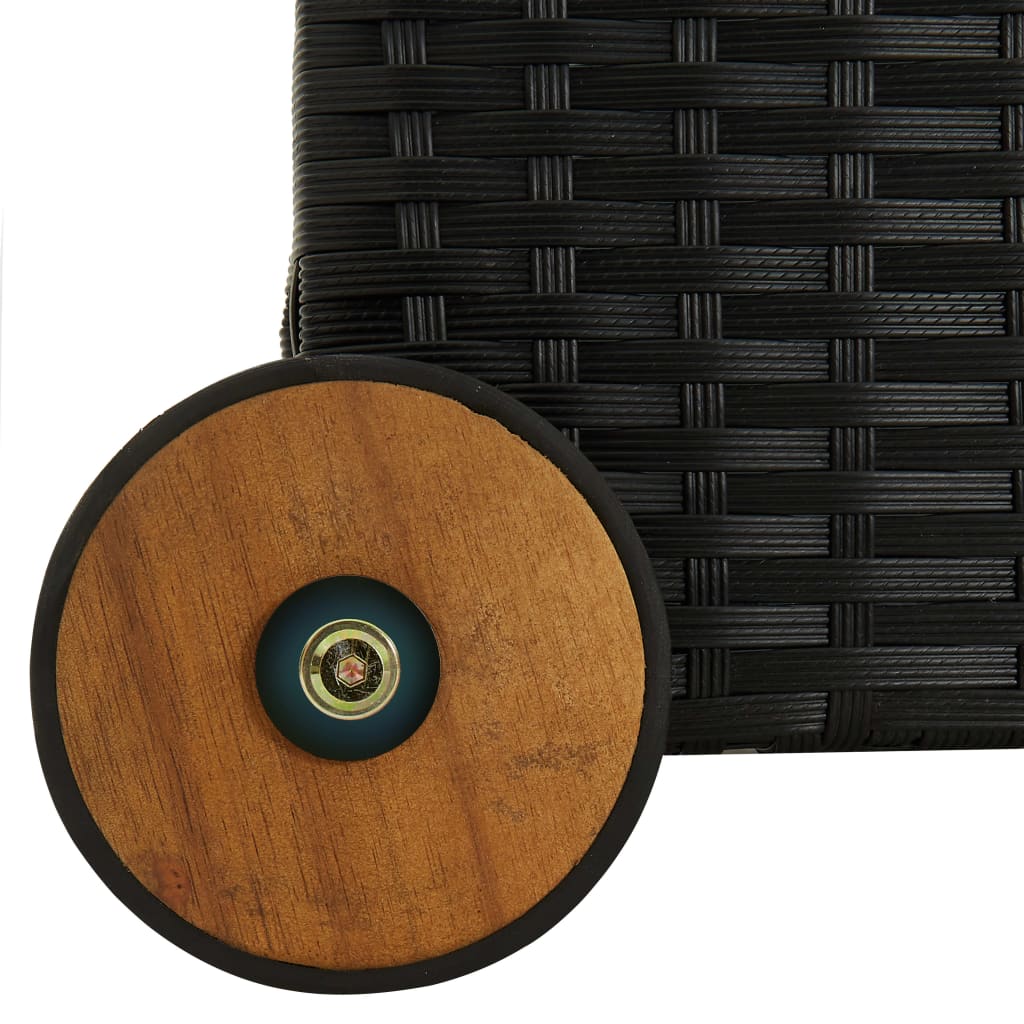 vidaXL Garden Storage Box Black 120x65x61 cm Poly Rattan