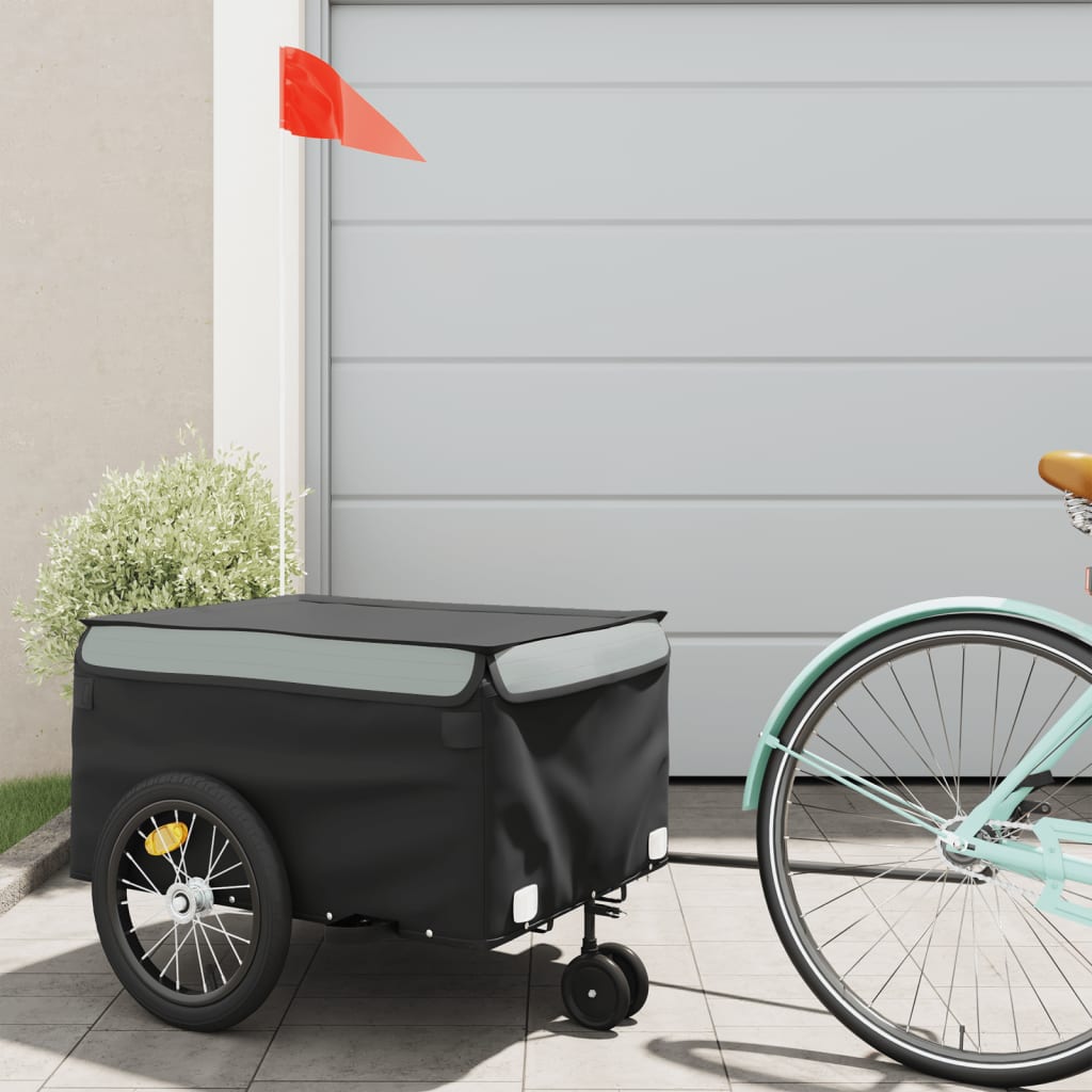 vidaXL Bike Trailer Black and Grey 45 kg Iron