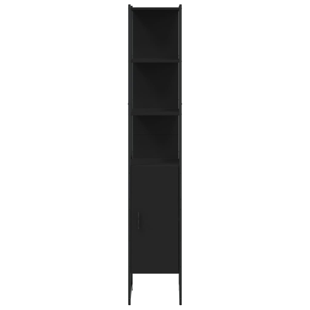 vidaXL Bathroom Cabinet Black 33x33x185.5 cm Engineered Wood