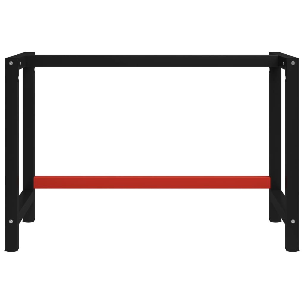 vidaXL Work Bench Frame Metal 120x57x79 cm Black and Red