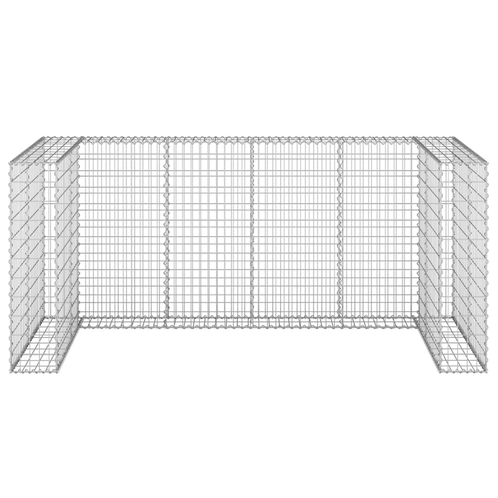 vidaXL Gabion Wall for Garbage Bins Galvanised Steel 254x100x110 cm