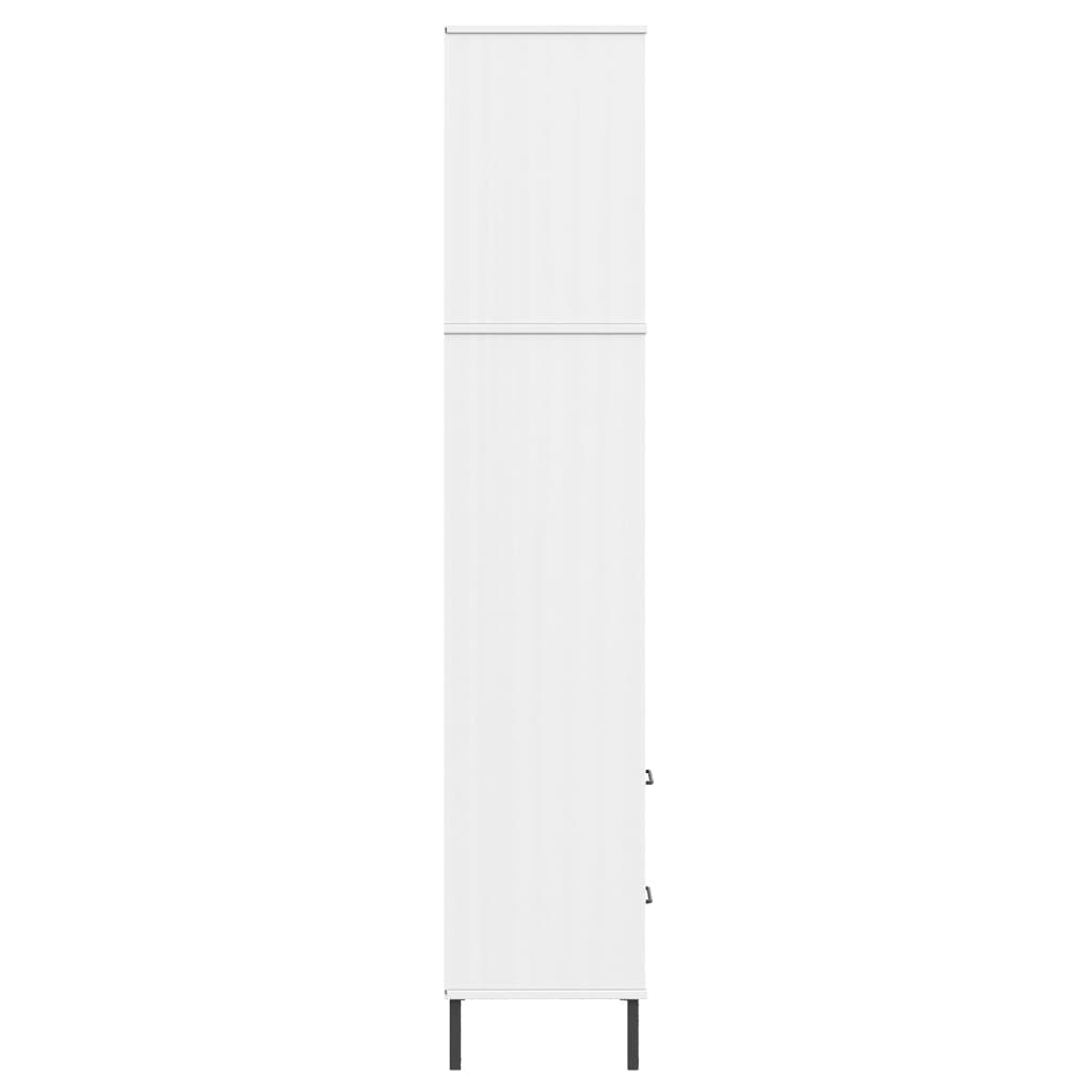 vidaXL Bookcase with 2 Drawers White 60x35x180 cm Solid Wood OSLO