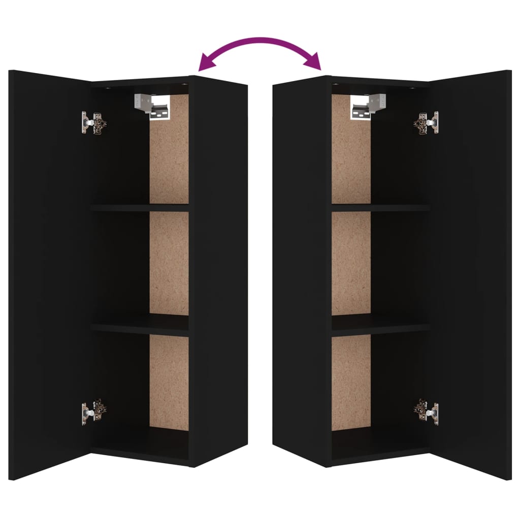 vidaXL 4 Piece TV Cabinet Set Black Engineered Wood