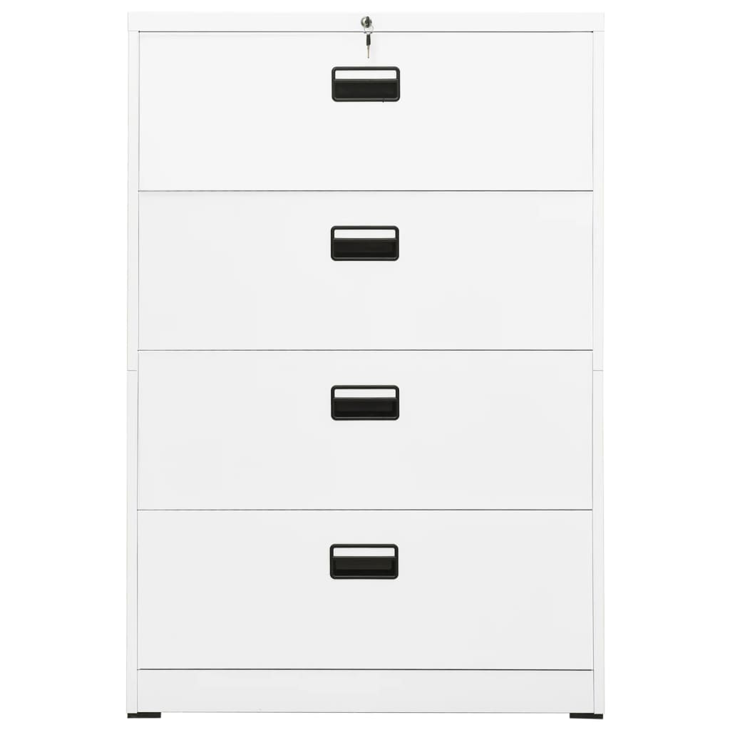 vidaXL Filing Cabinet White 90x46x134 cm Steel