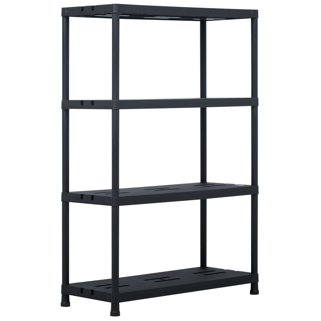 vidaXL Storage Shelf Racks 2 pcs Black 220 kg 90x40x138 cm Plastic
