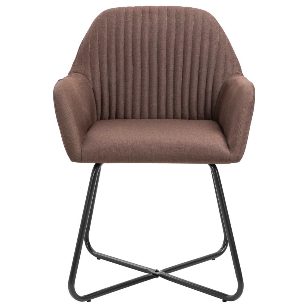 vidaXL Dining Chairs 2 pcs Brown Fabric