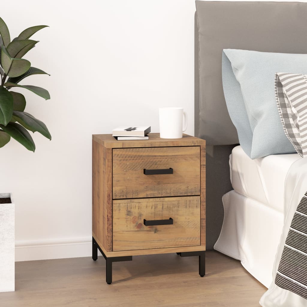 vidaXL Bedside Cabinet Brown 36x30x45 cm Solid Pinewood