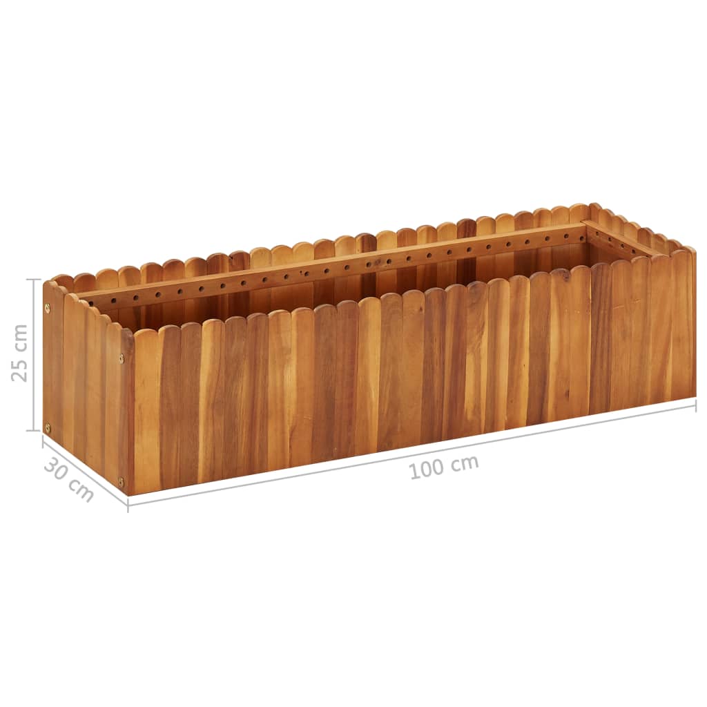 vidaXL Garden Raised Bed 100x30x25 cm Solid Acacia Wood