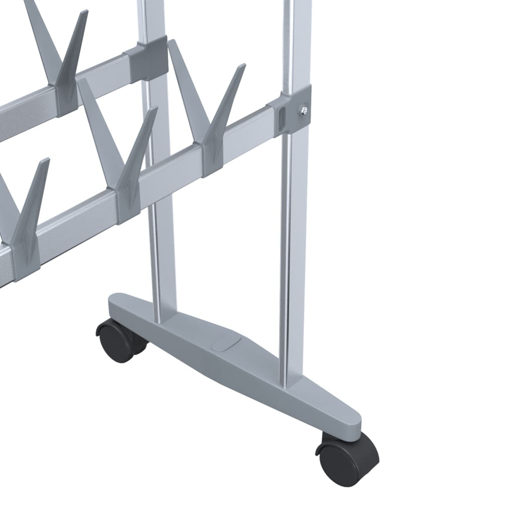 vidaXL Shoe Rack with Wheels Silver 66x27x100 cm