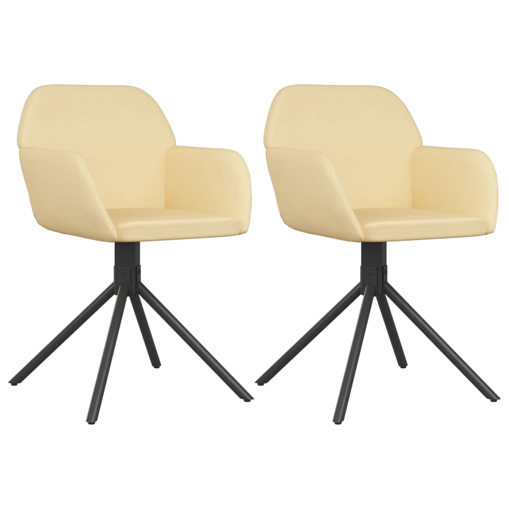 vidaXL Swivel Dining Chairs 2 pcs Cream Velvet