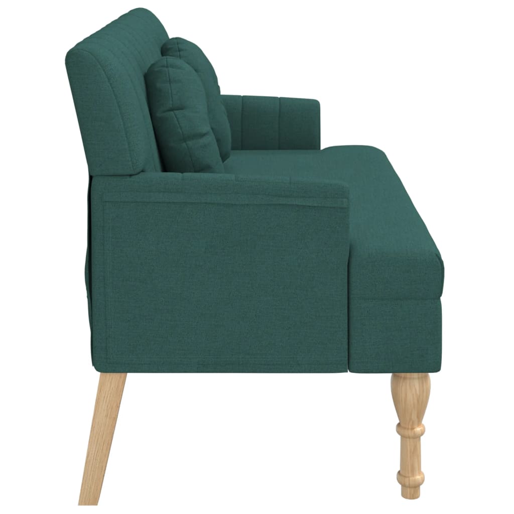 vidaXL Bench with Cushions Dark Green 113x64.5x75.5 cm Fabric