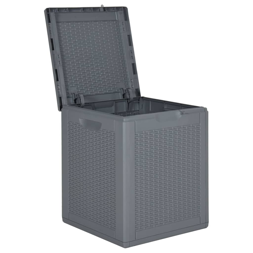 vidaXL Garden Storage Box Grey PP Rattan 90 L