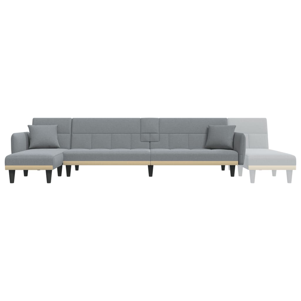 vidaXL L-shaped Sofa Bed Light Grey 275x140x70 cm Fabric