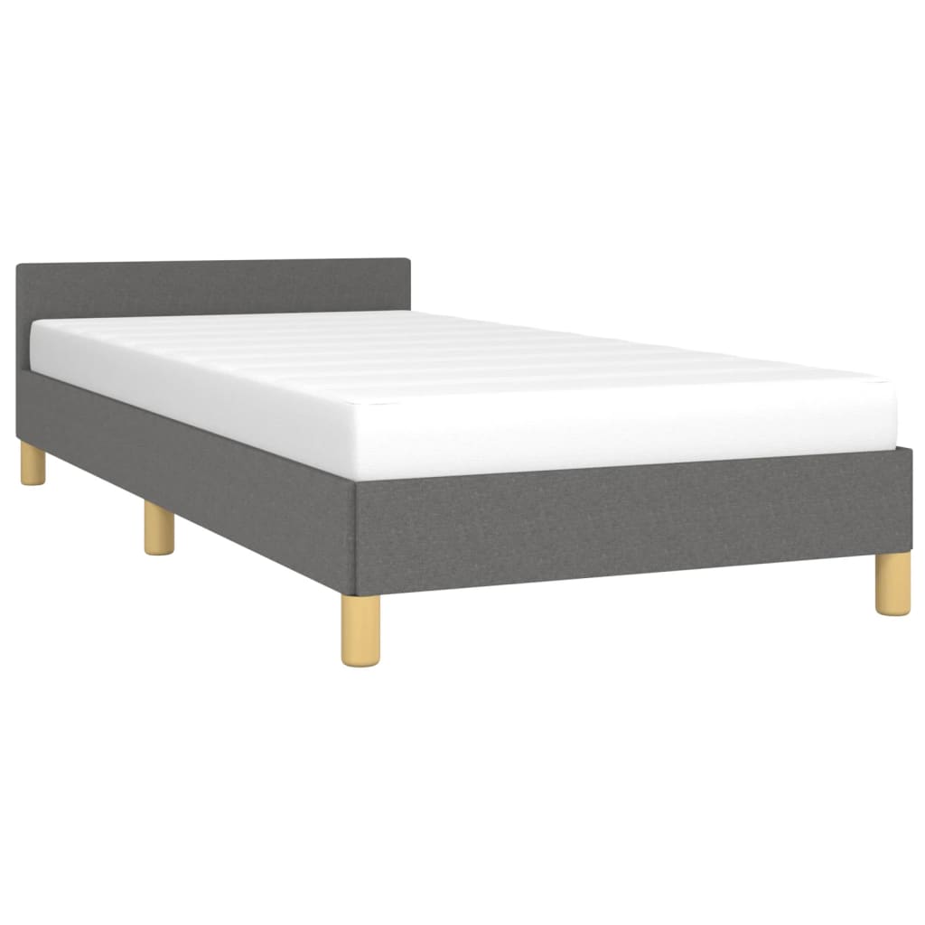 vidaXL Bed Frame without Mattress Dark Grey Twin Fabric