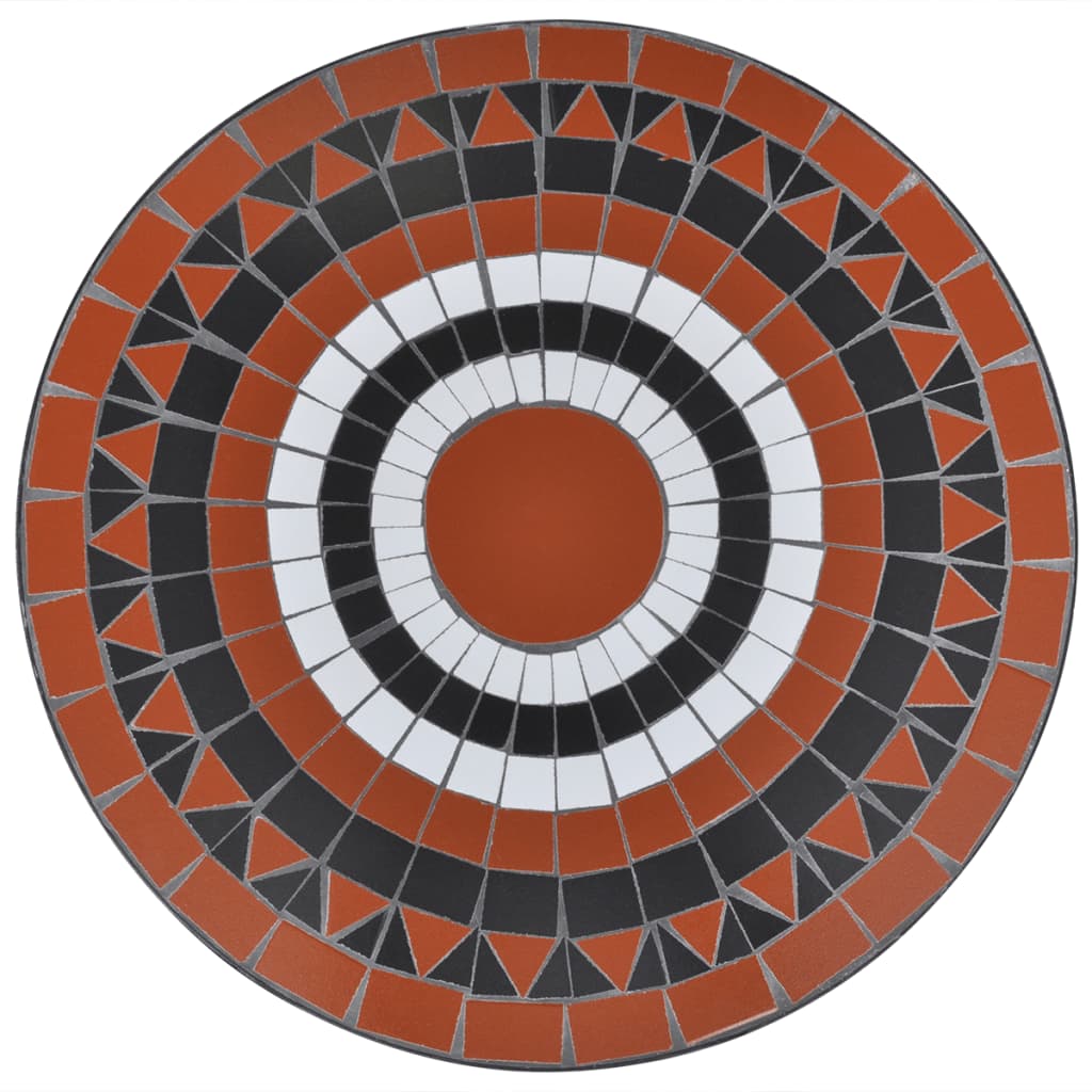 vidaXL Bistro Table Terracotta and White 60 cm Mosaic