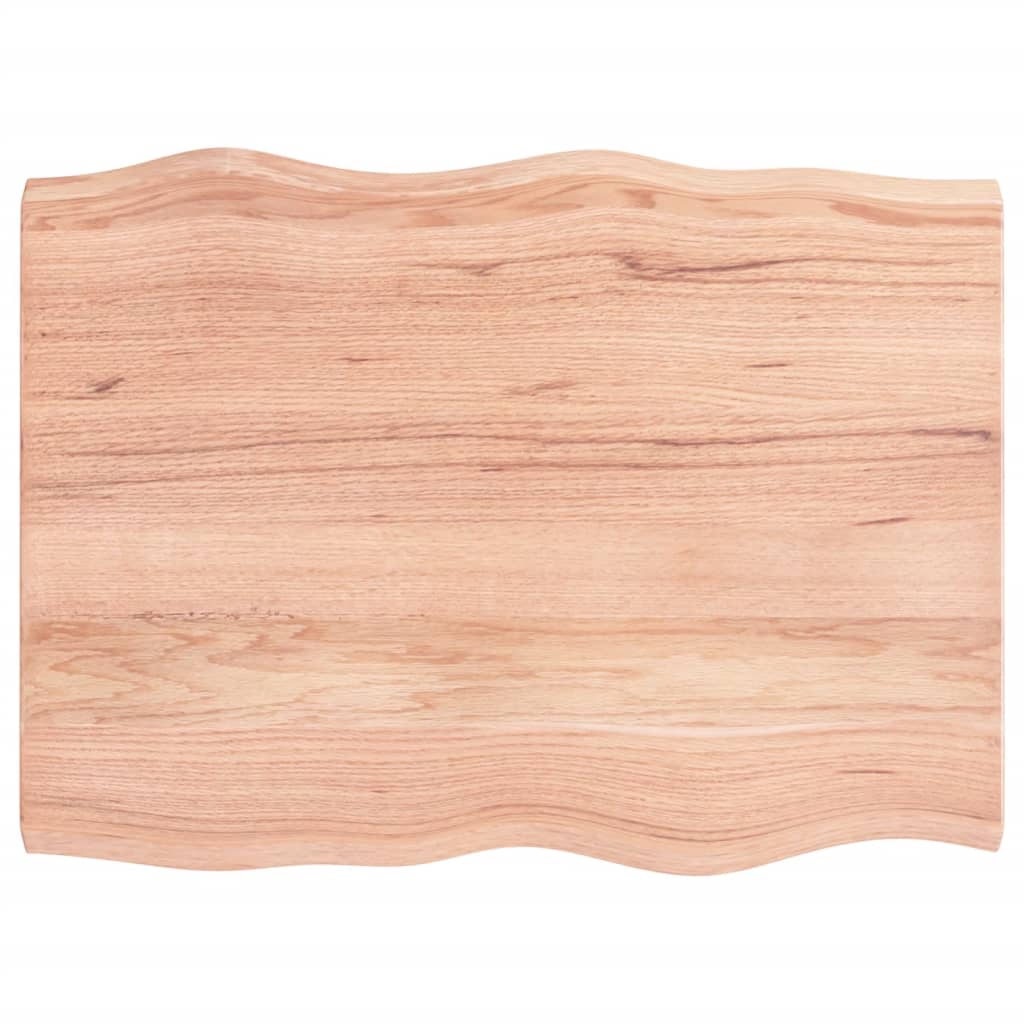 vidaXL Table Top Light Brown 80x60x(2-4) cm Treated Solid Wood Live Edge
