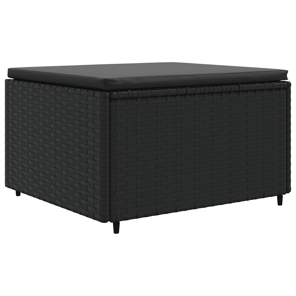 vidaXL 6 Piece Garden Lounge Set with Cushions Black Poly Rattan