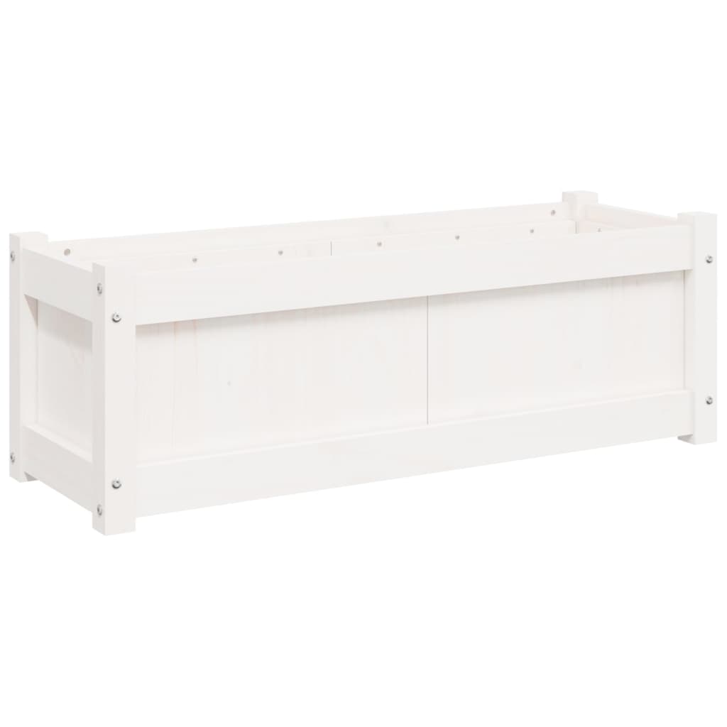 vidaXL Garden Planter White 90x31x31 cm Solid Wood Pine