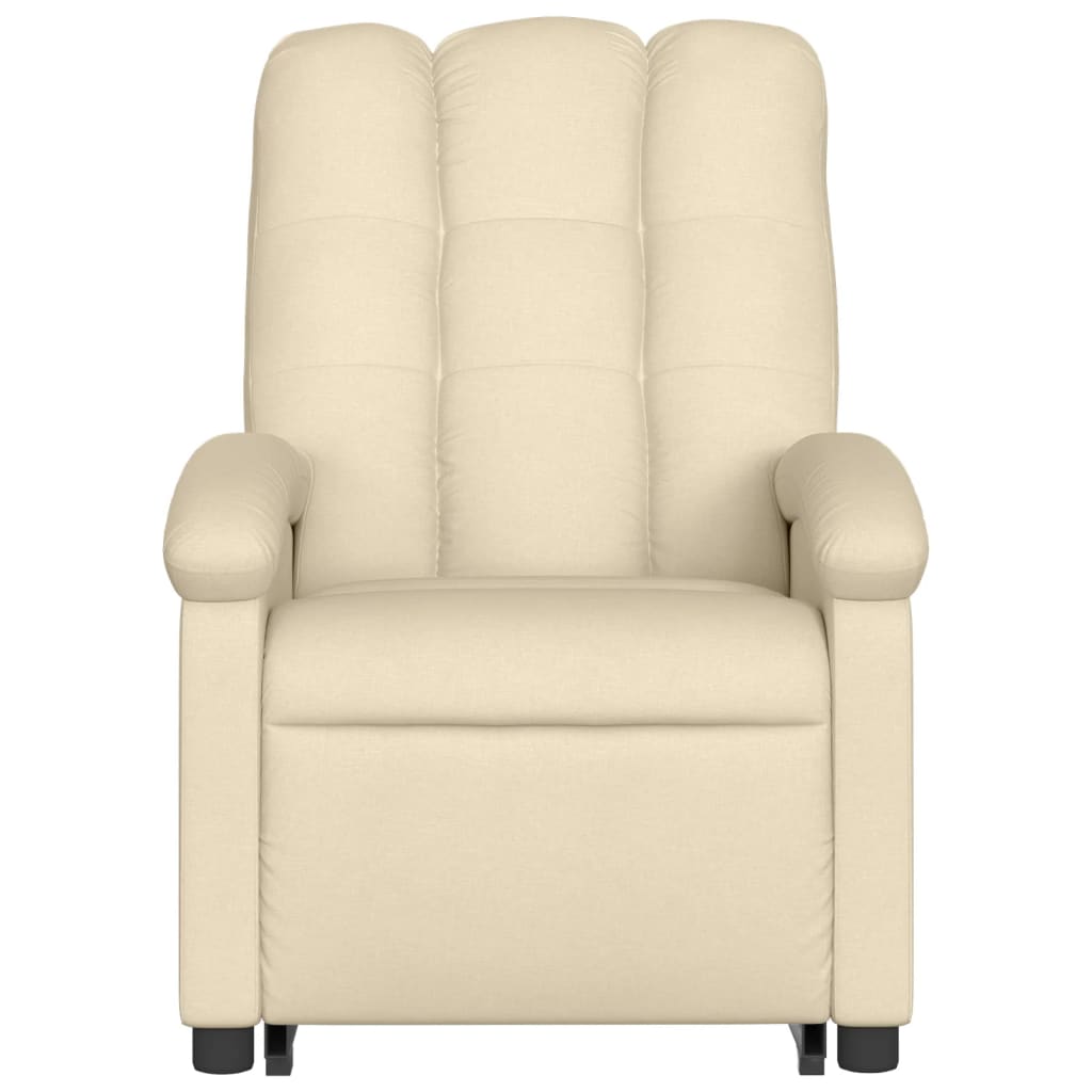 vidaXL Electric Stand up Massage Recliner Chair Cream Fabric