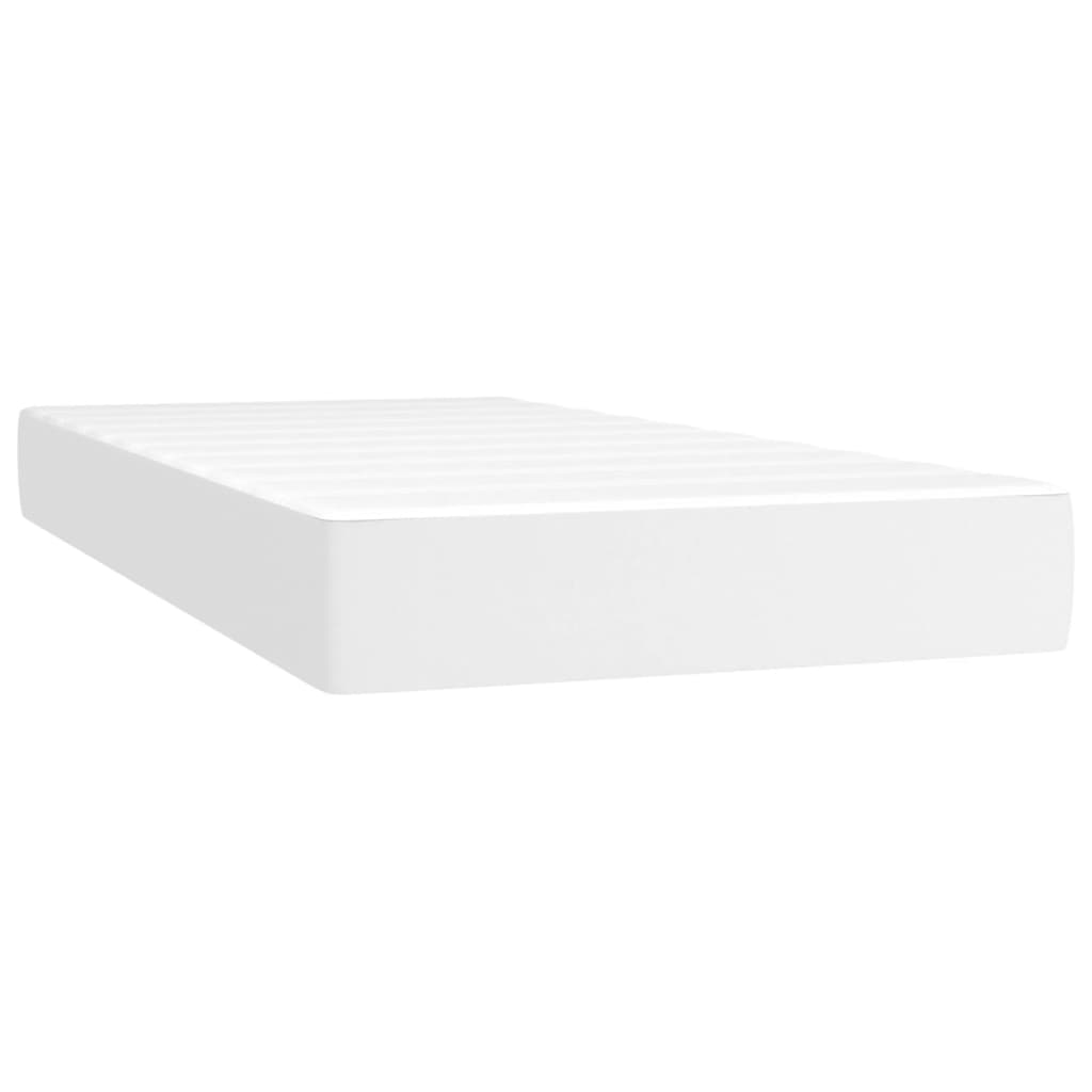 vidaXL Box Spring Bed with Mattress White 100x190 cm Twin Faux Leather