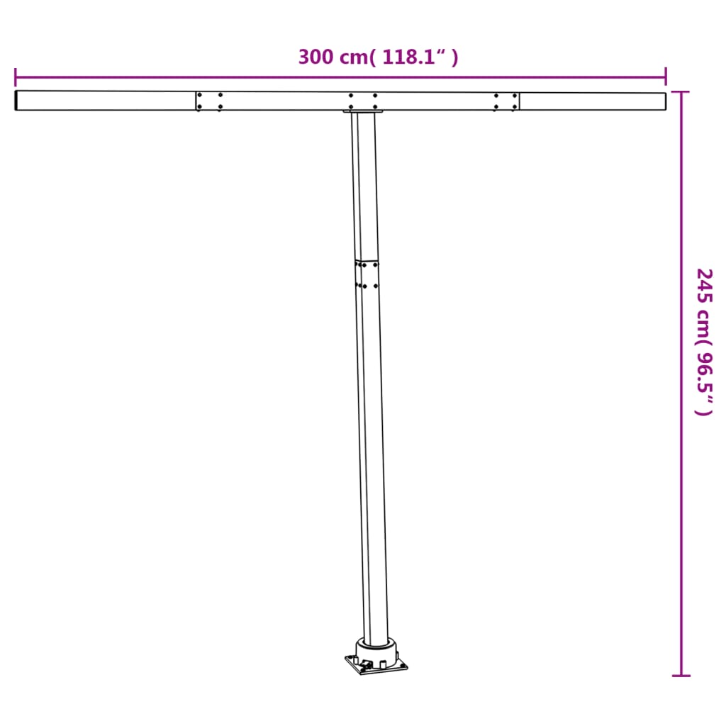 vidaXL Awning Post Set Anthracite 300x245 cm Iron