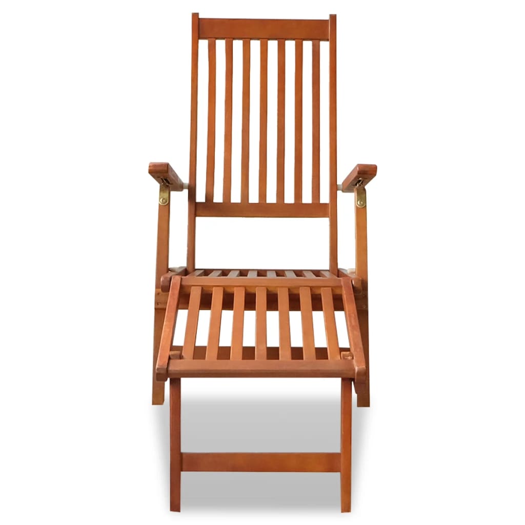 vidaXL Outdoor Deck Chair with Footrest Solid Acacia Wood