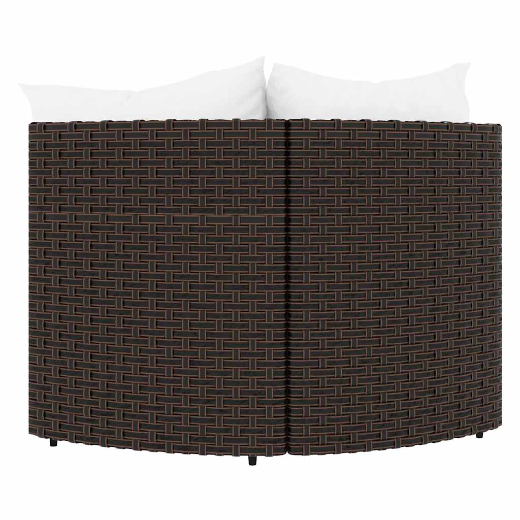 vidaXL Garden Corner Sofas with Cushions 2 pcs Brown Poly Rattan