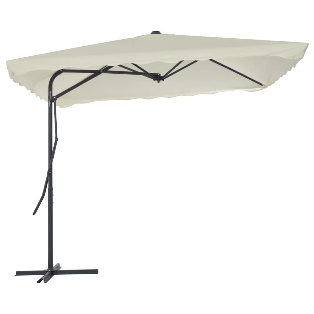 vidaXL Garden Parasol with Steel Pole 250x250 cm Sand