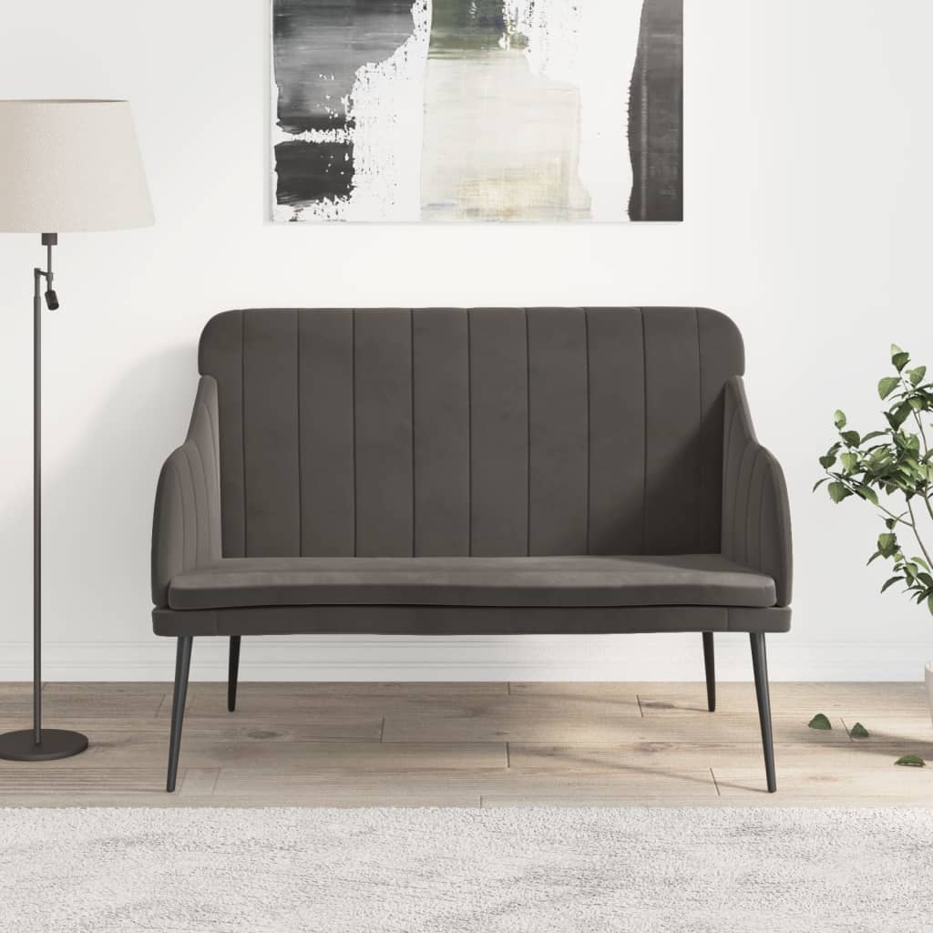 vidaXL Bench Dark Grey 110x76x80 cm Velvet