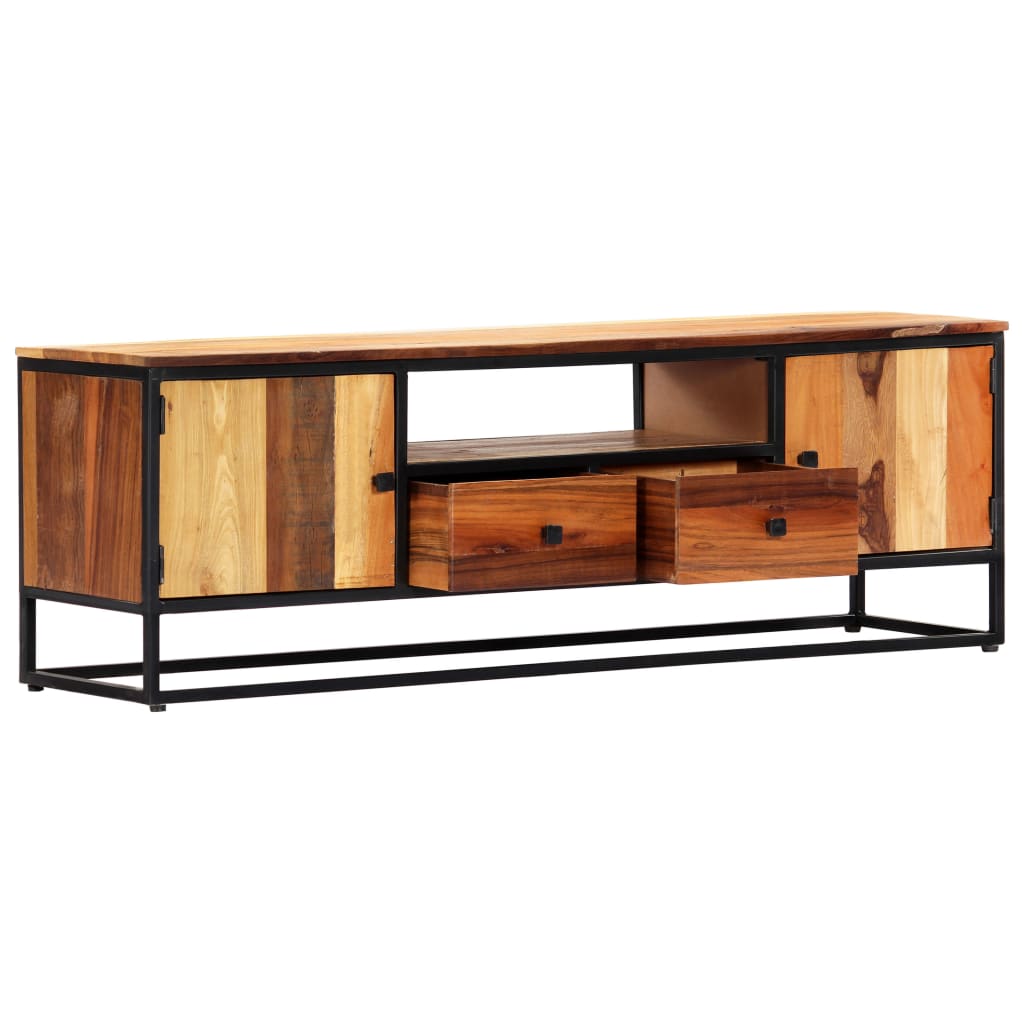 vidaXL TV Cabinet 120x30x40 cm Solid Reclaimed Wood and Steel