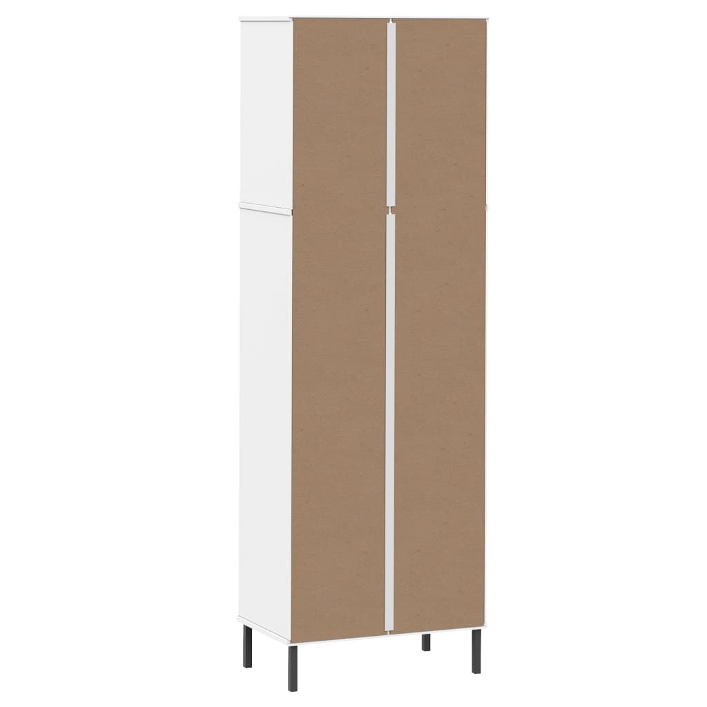 vidaXL Bookcase with 2 Drawers White 60x35x180 cm Solid Wood OSLO