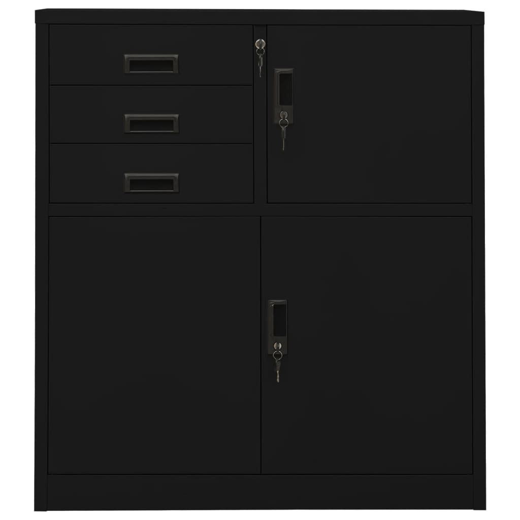 vidaXL Office Cabinet Black 90x40x102 cm Steel