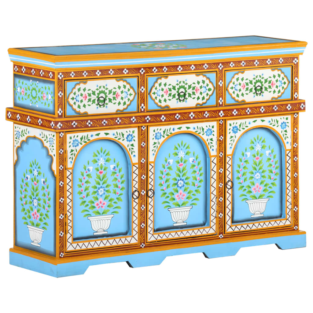 vidaXL Hand-Painted Sideboard Multicolour 110x30x76cm Solid Mango Wood