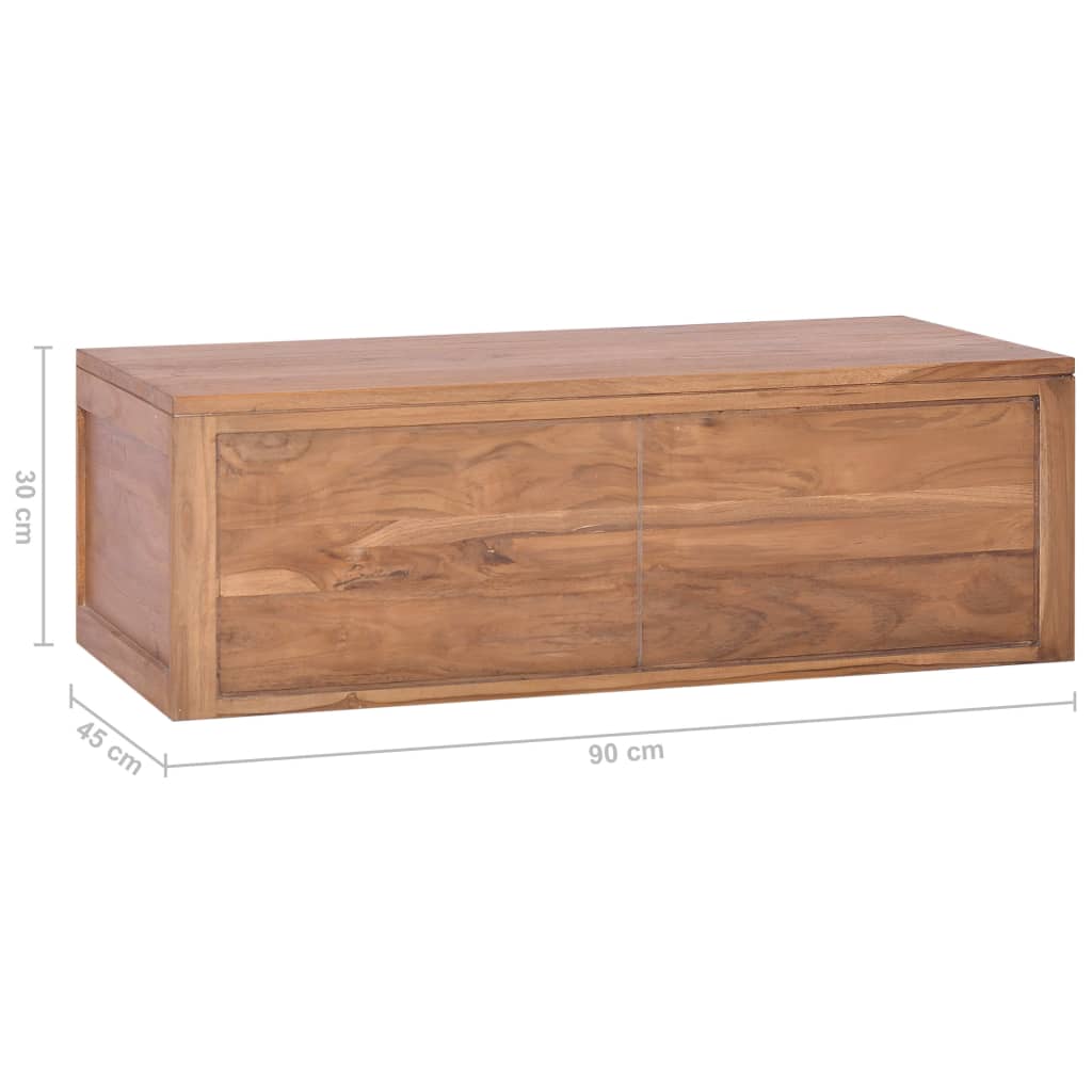 vidaXL Wall-mounted Bathroom Cabinet 90x45x30 cm Solid Teak Wood