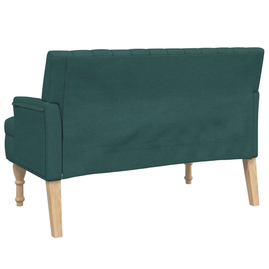 vidaXL Bench with Cushions Dark Green 113x64.5x75.5 cm Fabric