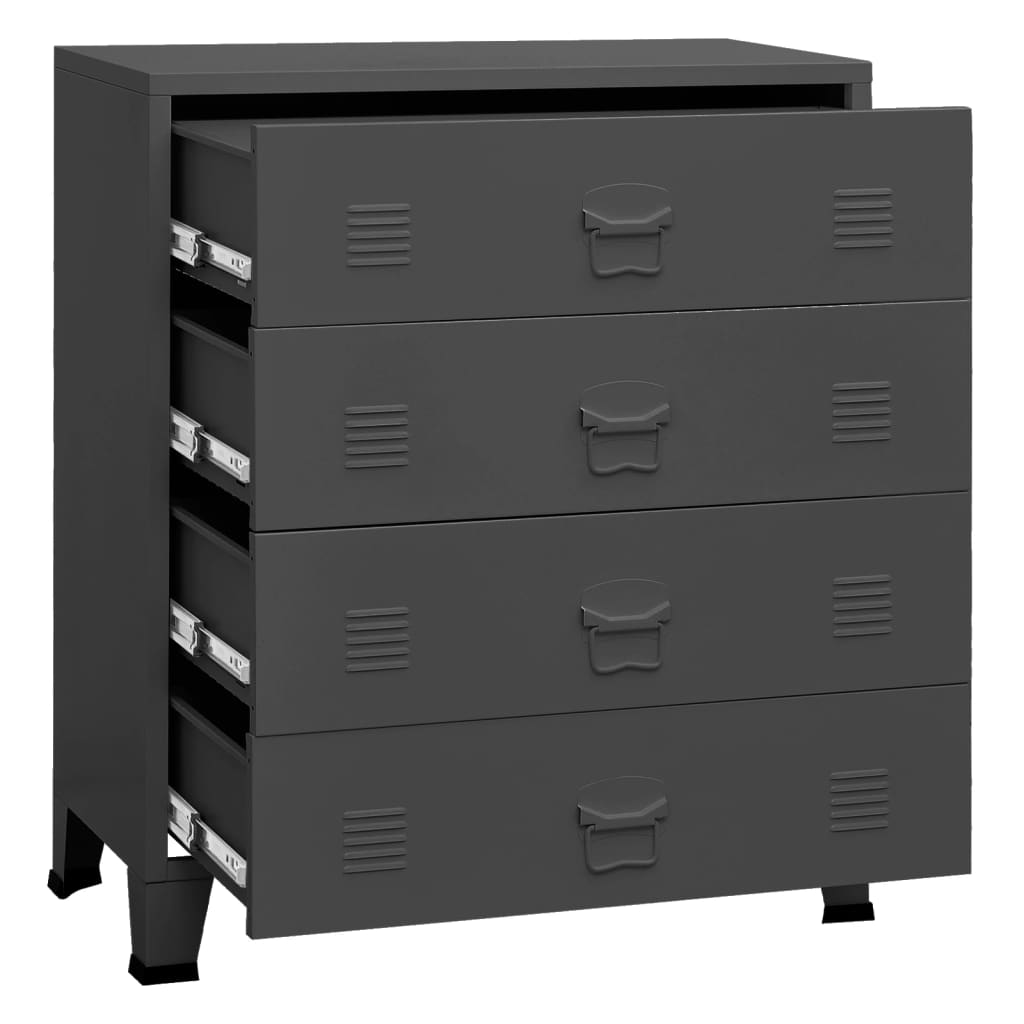 vidaXL Industrial Drawer Cabinet Anthracite 78x40x93 cm Metal