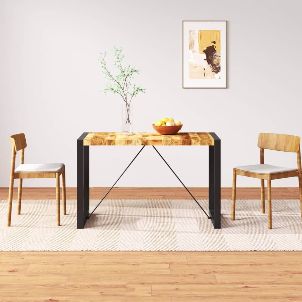 vidaXL Dining Table Solid Rough Mango Wood 120 cm